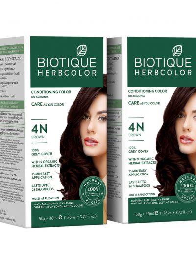 PACK OF 2-BIO HERBCOLOR 1N NATURAL BLACK 50 GM +110 ML